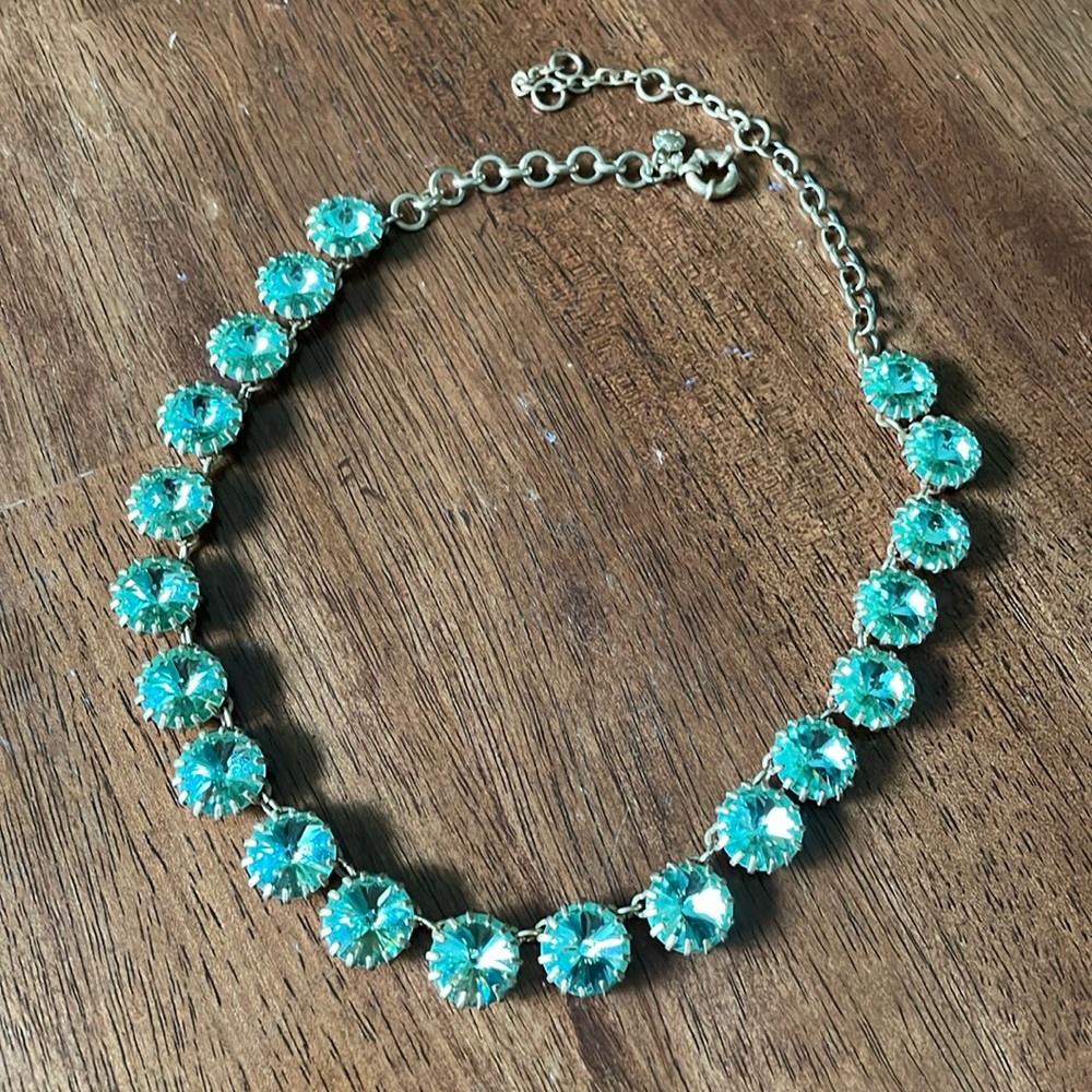 J. Crew RARE Light Green Crystal Venus Flytrap Necklace